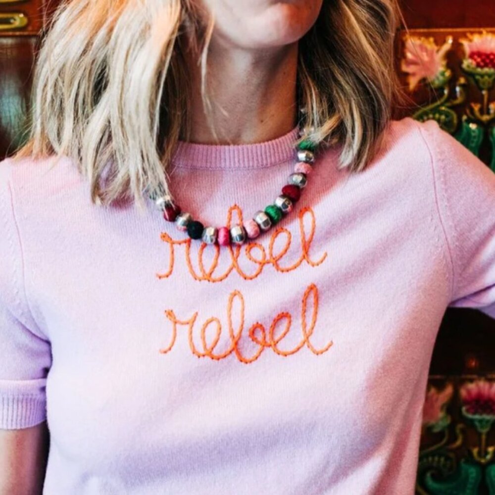 Lingua Franca Rainbow Bead Necklace (Brand New) 18 in